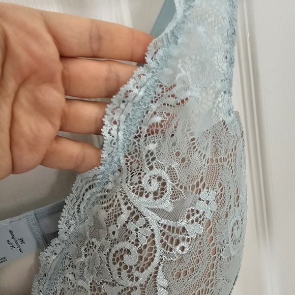 ThirdLove 24/7 Lace Contour Plunge Bra Daydream Blue Green Teal 34E Push Up - Picture 10 of 16